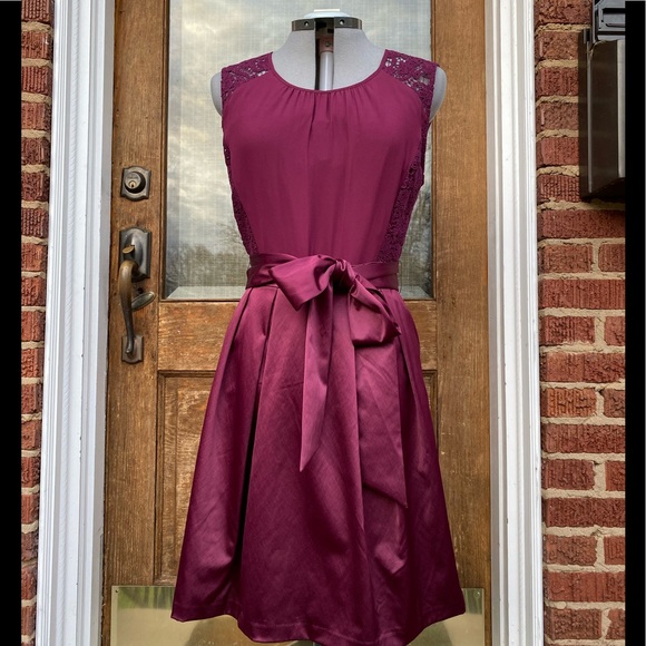 The Limited Dresses & Skirts - Burgundy Sleeveless Satin formal or party  Dress